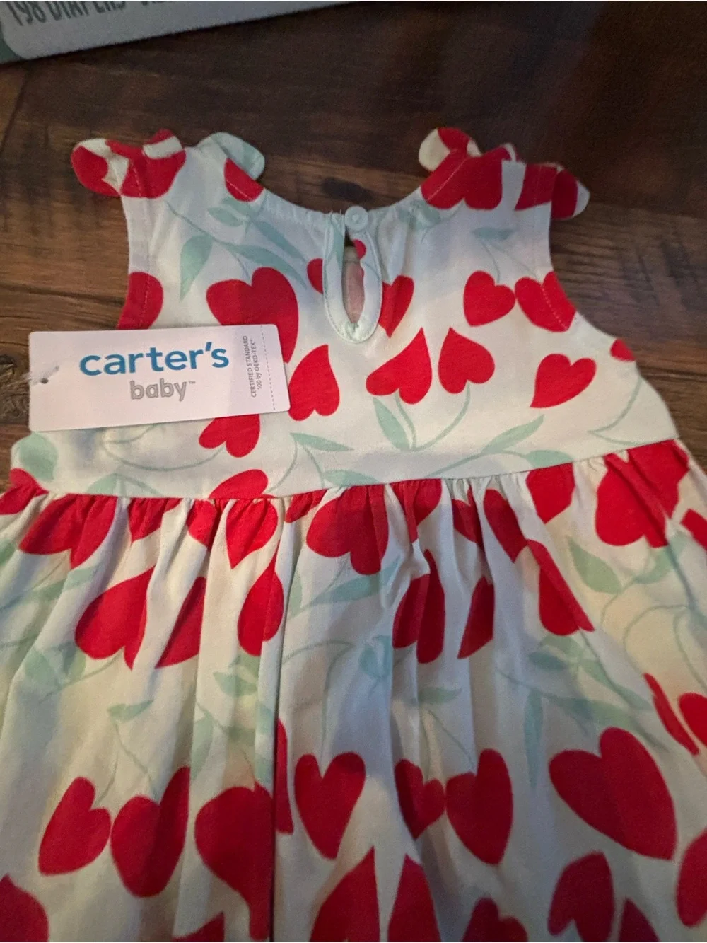 Carters baby heart print 2-piece set 9 months (dress & diaper cover)-NWT